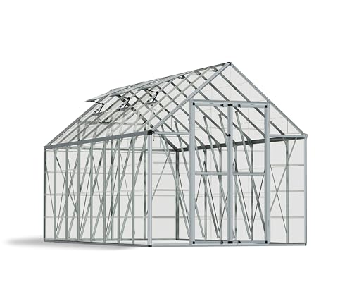 Palram - Canopia Snap & Grow 8' x 16' Polycarbonate Greenhouse, Silver