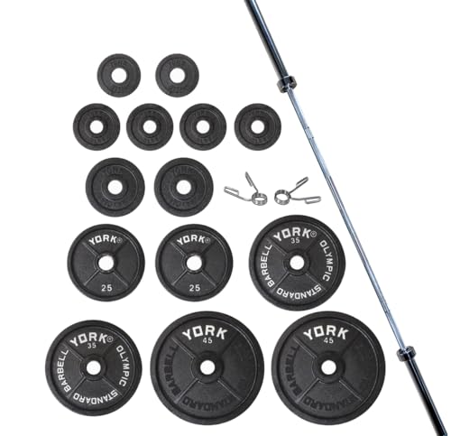 York Barbell Legacy Cast Iron Precision Milled Olympic Plate Set
