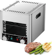 Smokeless Infrared Electric Boiler for Indoor Use,Time and Temperature Adjustable, Comes with Broiler Tray and Grill, 800℃ Commercial Steak Stove for Cooking Steak, Pork,Chicken, Vegetables,B ( A)