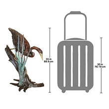 Design Toscano Fishing Heron in Reeds Cast Bronze Garden Statue Two Tone Bronze & Verdigris