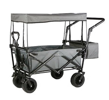 Trolley Cart Folding Garden Trolley Cart with Canopy Heavy Duty Wagon with 4 Wheels Shopping Cart for Outdoor Camping Beach Camping Cart Garden Wagon