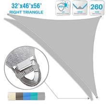 Patio Triangle Super Ring Sun Shade Sail Light Gray 32' x 46' x 56.56'