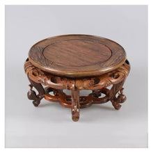 WOAITIANTIAN Vase Stand Round with Foot Wood Carving Pedestal Flowerpot Aquarium Ornamental Base(X-Large)