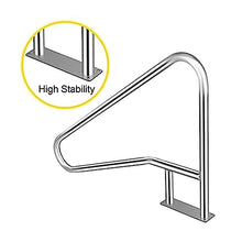 Pool Rail 55x32 Pool Railing 304 Stainless Steel 250LBS Load Capacity Silver Rustproof Pool Handrail Humanized Swimming Pool Handrail Durability, Efficience