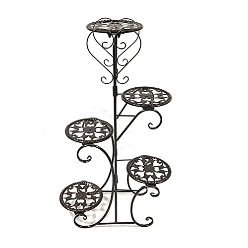 MIIKHI 5 Tiers Flower Rack Plant Stand Multi Flower Stand Bonsai Display Shelf Yard Garden Patioe (D