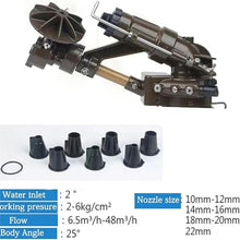 Farm Irrigation Spray,Rotary Large-Area Watering Spray,w/nozzle Set,25°Body Angle,for Corn Wheat Farmland Garden Lawn Watering