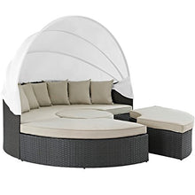 Modern Contemporary Urban Design Outdoor Patio Balcony Daybed Sofa, Beige, Rattan