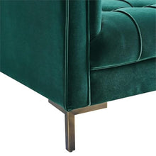 Steve Silver Isaac Stitch Green Velvet Button Tufted Loveseat