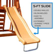Sportspower TSC North Star Wooden Swing Set with LED Swings and 6ft Slide Brown and Green