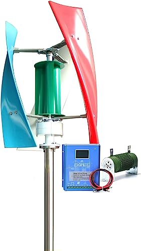 CHRISK Wind Turbine Kit 8000W Vertical Axis Wind Turbine Generator with Solar Hybrid Controller, Free Energy Windmill Power Generation Kit,24v