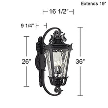 John Timberland Marseille Vintage Large Outdoor Wall Light Fixture Black