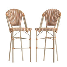 Flash Furniture 30 in Indoor/Outdoor Bar Stool, Natural/White, 2-Pack