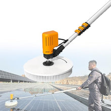 iumLeap Single Head Solar Panel Cleaning Brush, Electric Rotating Cleaning Brush, 11Ft/18Ft/24Ft Aluminum Alloy Extension Rod,for Billboards,Exterior Walls(Powered-3.5m)