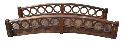 SamsGazebos 8 ft Rose Garden Bridge with Ring Railings Brown