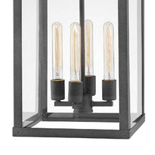 Hinkley Porter Medium Outdoor Pendant 4-Light Aluminum Clear Glass Aged Zinc