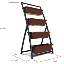 LICONG-2019 Flower Stand Flower Pots, 4-Ft Raised Garden Bed - Vertical Garden Freestanding Elevated Planters 4 Container Boxes, Flower Pots Plant Shelf(Green)