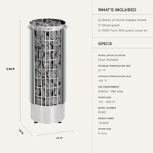Harvia Cilindro 220v Sauna Heater, Electric Sauna Stove with Open Front Design, Large Stone Surface & Capacity for Sauna Rocks, Wet or Dry Saunas, Includes Stones (10.5kW - Digital)
