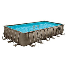 Funsicle Oasis Designer Rectangular Frame Pool Set Brown Basket