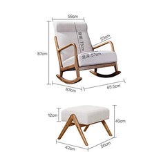 KLNBV Rocking Chair,Comfortable Nordic Balcony Rocking Chair Balcony Solid Wood Lounge Chair Bedroom Living Room Lazy Lounge Chair Office Armchair Bearing Weight 200Kg - Rocking Chair + Pedal