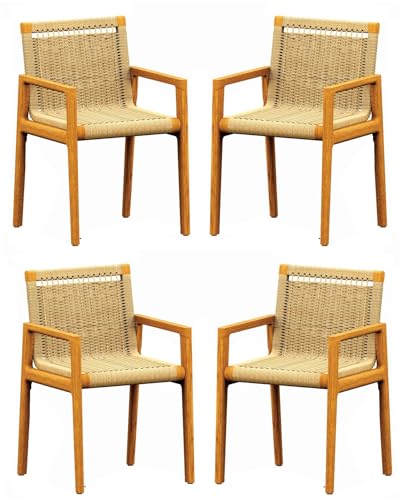 Qty 4 - Grade-A Teak Wood Luxurious Solo / Single Sema Arm Chairs #26SeAA