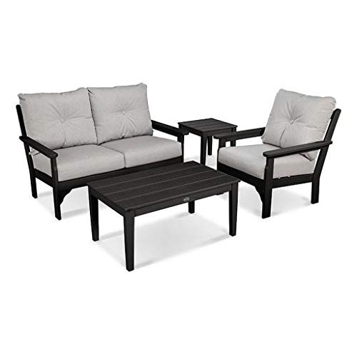 POLYWOOD® Vineyard Deep Seating Set, Black/Granite