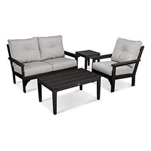 POLYWOOD® Vineyard Deep Seating Set, Black/Granite