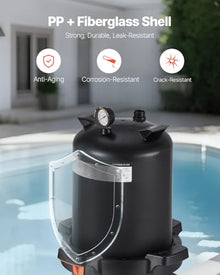 VEVOR 2026 Pro Pool Cartridge Filter System 200 sqft, Pool Filter for Inground & Above Ground Pools, Compatible W/Pumps 3HP~4HP | Up to 9827 GPH Max Flow, Pool Filters for Pools Up to 39625 Gallons