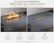 Golden Flame 55-Inch Rectangle Propane Fire Pit Table – Hidden Tank Outdoor Gas Fire Table for Patio & Backyard – Modern Concrete Fire Pit with Push Button Ignition – Natural Gray