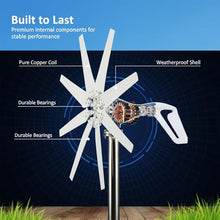 AISINILALAO 16000W Quiet Residential Wind Power Kit - Low Noise 12V-220V System with Weatherproof Controller Generator & Portable Wind Generator Kit for Camping,220v