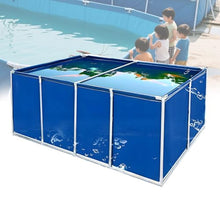 SICWEDIM Temporary Fish Holding Tanks Rectangle Pool Above Ground Foldable Canvas Fish Pool Pond Sun Protection and Tear Resistance Highly to Sharp Scratches (1.5 * 1 * 0.5m)