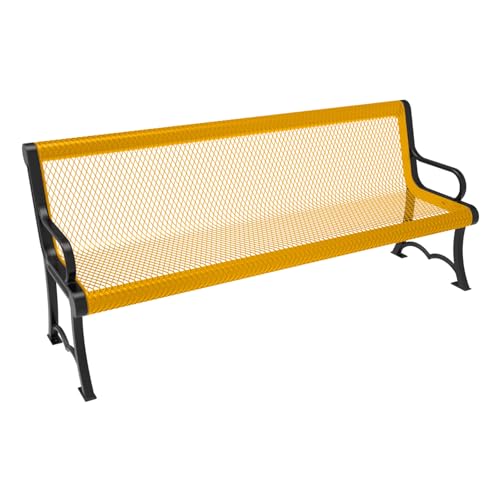 COATEDOUTDOORFURNITURE Heavy-Duty 6 Ft Outdoor Bench Yellow