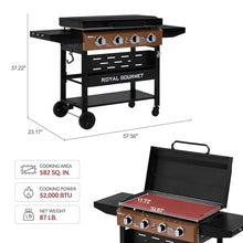 Grills House GB4000PY 4-Burner Gas Griddle with Hood Bronze