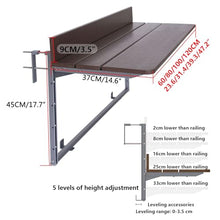 Balcony railing bar table, balcony folding wall table, Upgraded balcony table outdoor patio bar table, Multifunctional railing hanging table, balcony accessories apartment(W37xL100CM/W14.6xL39.3IN)