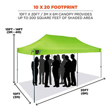 Ergodyne Shax 6015 Heavy Duty Pop Up Canopy Tent 10' x 20' Lime