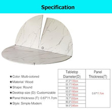 HAIXHX White Folding Round Table Top Extender, 47.2-94.5 in Large Round Foldable Table Top Only, Universal Circle Wooden Replace Table Top, No Legs, Home or Commercial Use(Diameter 86.6"/220cm)