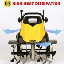MZGYYD Cordless Cultivator Rotavator,2400W Electric Garden Tiller with 6 Blades, Folding Rotary Motor Hoe for Lawn Patch Soil, Tillage Depth 22cm & Width 45cm