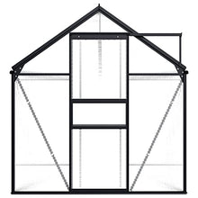 DINDING Greenhouse Anthracite Transparent Aluminum in Professional 63.4 Square Feet Polycarbonate Structure with Roof Vent for Professional Year Round Harvesting