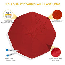 ERoomQ Polyester Replacement Canopy for Patio Umbrella 9 Ribs Outdoor Table Umbrella Cover Cloth Sun Protection and Shade for Parasol