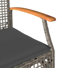 HFXHIJXQ 4-Pack Grey Brown Outdoor Dining Chairs Set 22x21x34 in PE Rattan Wicker Patio Seat with Cushions Modern Garden Balcony Lawn Seating for Patio Poolside Backyard
