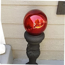 LUOESVTEN Garden Gazing Ball,Ornament Hollow Ball Mirror Finish Garden Ball,Gazing Balls, Garden Reflective Ball Stainless Steel Metal Grape Ball(Red,350mm)