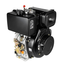 Diesel Engine, 4-Stroke 10hp 418cc Diesel Motor, 6.3kw 3600rpm Vertical Horizontal Shaft Diesel Tiller Motor, w/Recoil Manual Start&Air-Cooled, for Micro-tillers, Drainage, Irrigator, 186FA, Black