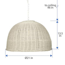 Kouboo All Weather Wicker Outdoor Dome Pendant Lamp - Parent (Antique White)