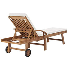 WANGKENSU Sun Loungers with Cushions 2 pcs,Outdoor Wood Lounge Chaise, Lounger for Pool,Beach Sun Tanning Chair,Outdoor Bed,Patio Deck Chair, Solid Teak Wood Red (Cream 76.8" x 23.4" (L x W))