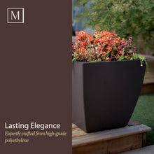 Mayne Kade 24in Self-Watering Modern Square Planter, Black