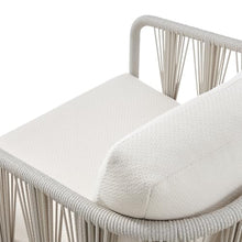 Breeze Cream Metal Outdoor Swivel Lounge chair with Pearl Cushions