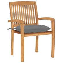 fsahslih Stacking Teak Patio Dining Chairs with Cushions 8-Piece Set