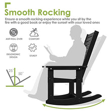GREENVINES Oversized Outdoor Rocking Chairs Set of 4, HDPE Rocker, Black