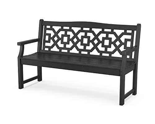 Martha Stewart Chinoiserie 60" Garden Bench Black