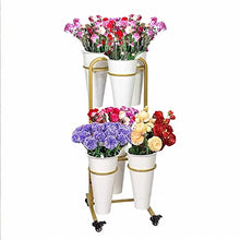 RWGOVLU Movable Plant Display Stand Flower Pot Holders For Indoor Plants Heavy Duty Moving Plant Cart Shelf, With Wheels