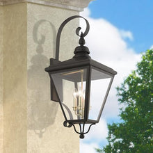 Livex Adams 4 Light Extra Large Outdoor Wall Lantern Antique Brass/Brushed Nickel